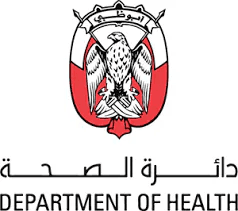 The logo for the department of health for Abu Dhabi