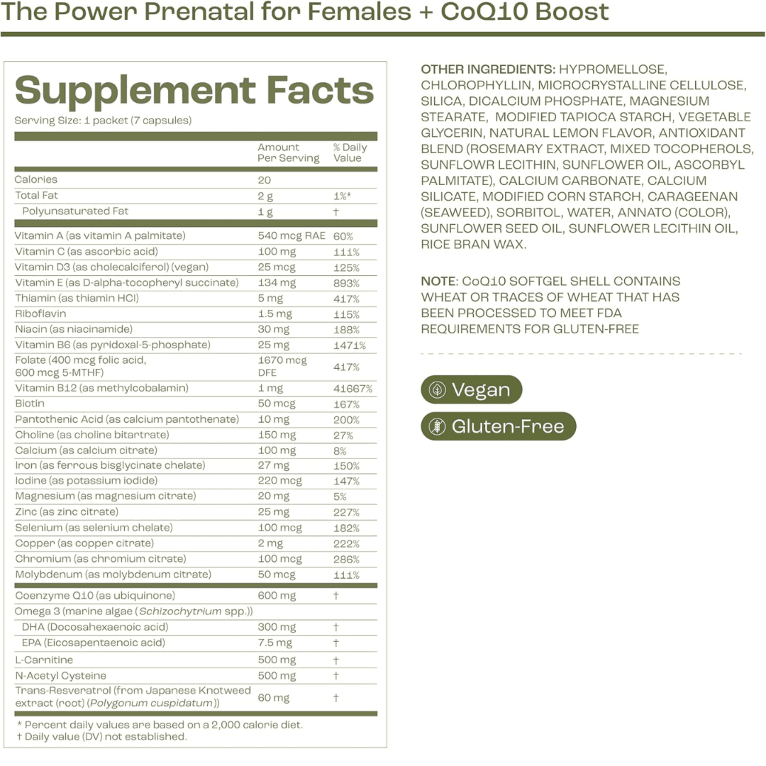 Females Supplement Facts